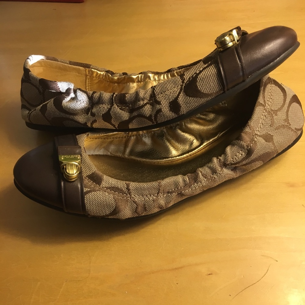 Coach tan flats